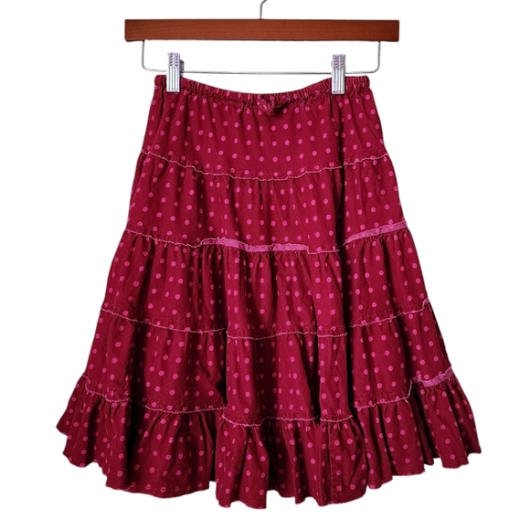 MINI BODEN corduroy kids skirt in pink polka dot size 7-8Y - Picture 1 of 7